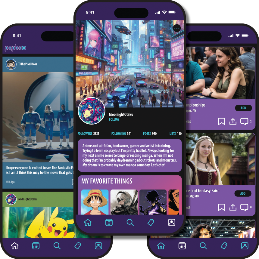 Popbox App Screens