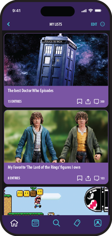 Popbox - Lists Screen